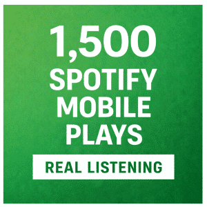 1,500 Spotify mobile plays graphic with green background highlighting real listening activity