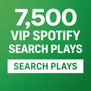 7,500 VIP Spotify Search Plays image highlighting elite Spotify search promotion